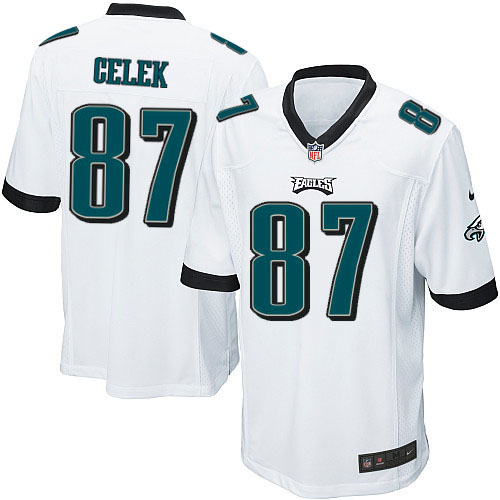 Youth Game Brent Celek Nike Jersey White Road - #87 NFL Philadelphia Eagles